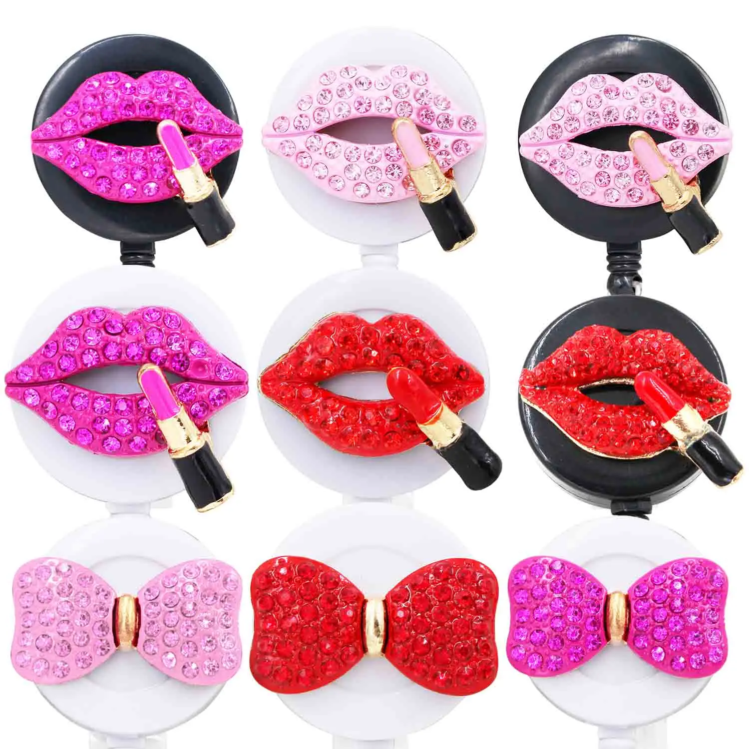 9pcs lot retractable badge holder with alligator clip retractable cord id badge reel fox dress girl horse style free global shipping