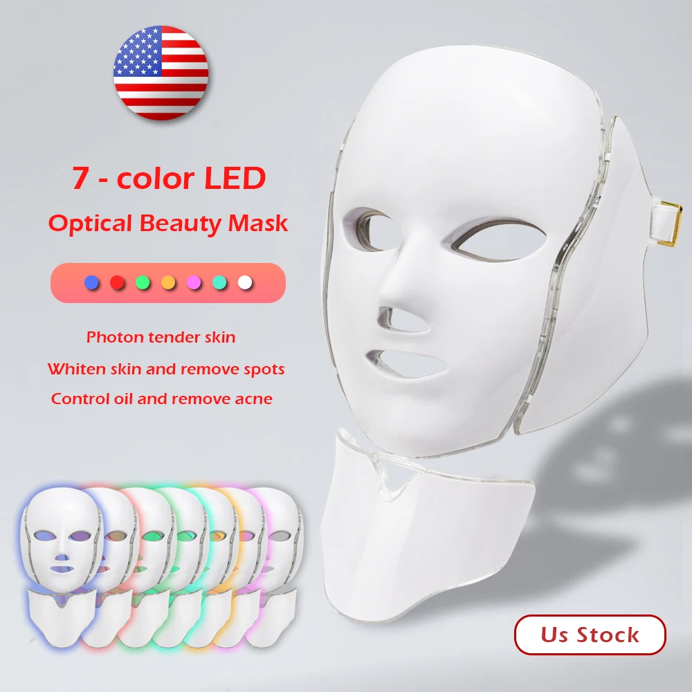 

LED Facial Mask Light Skin Care 7 Colors Beauty Therapy Photon Rejuvenation Wrinkle Acne Removal Face Neck Beauty Spa Instrument