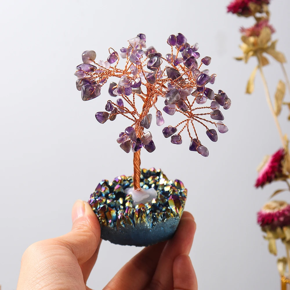 Натуральный красочный хрустальный кластер в форме сердца аметистовый кристалл