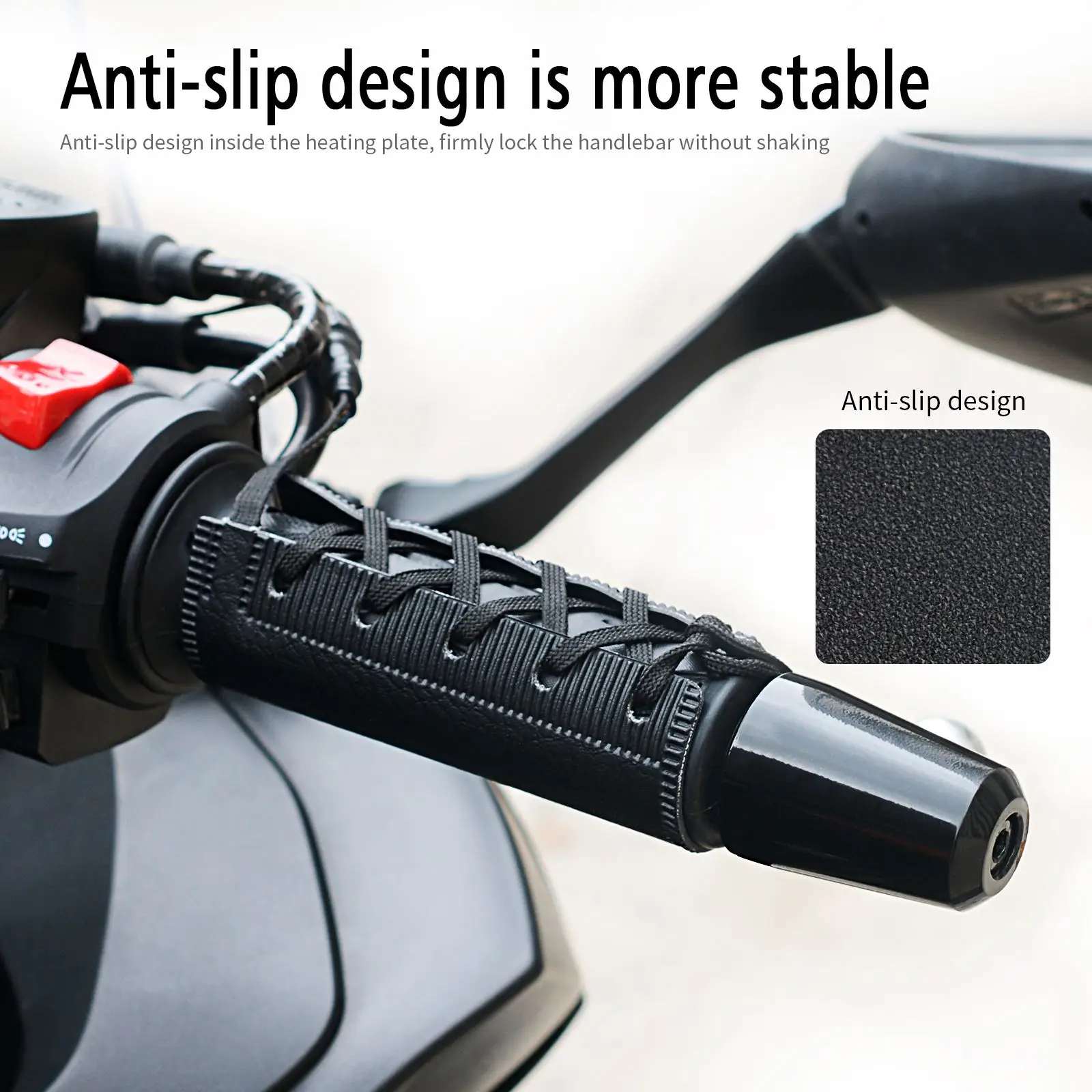 

2pcs Electric Scooter Heated Handlebar Grips with Switch Adjustable Electric Heating Handle Cuffs Warmer Motorcycle Parts