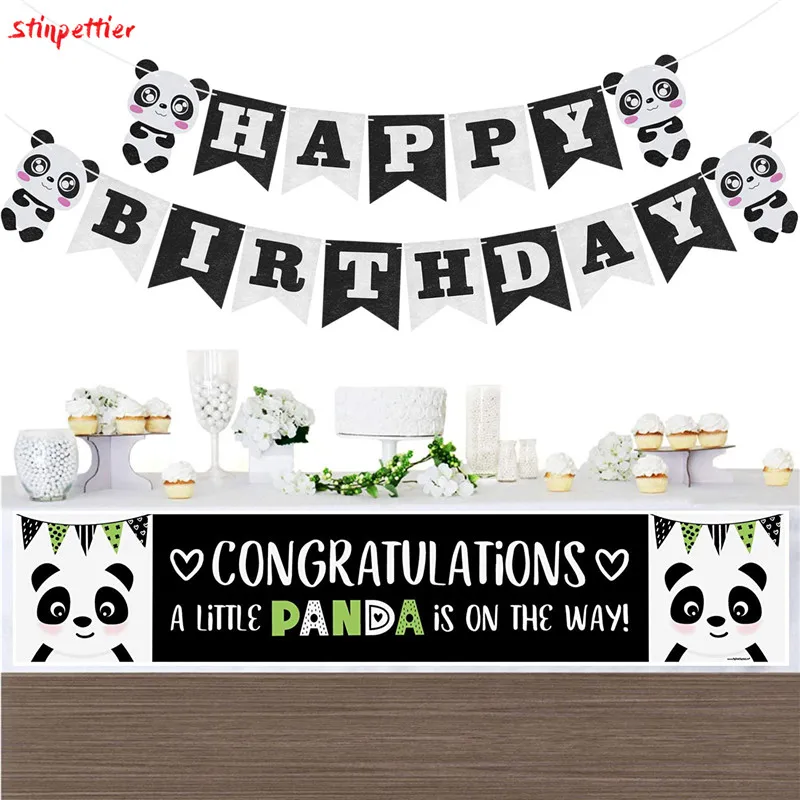 Panda вечерние одноразовые столовые приборы набор милая панда плиты соломенные