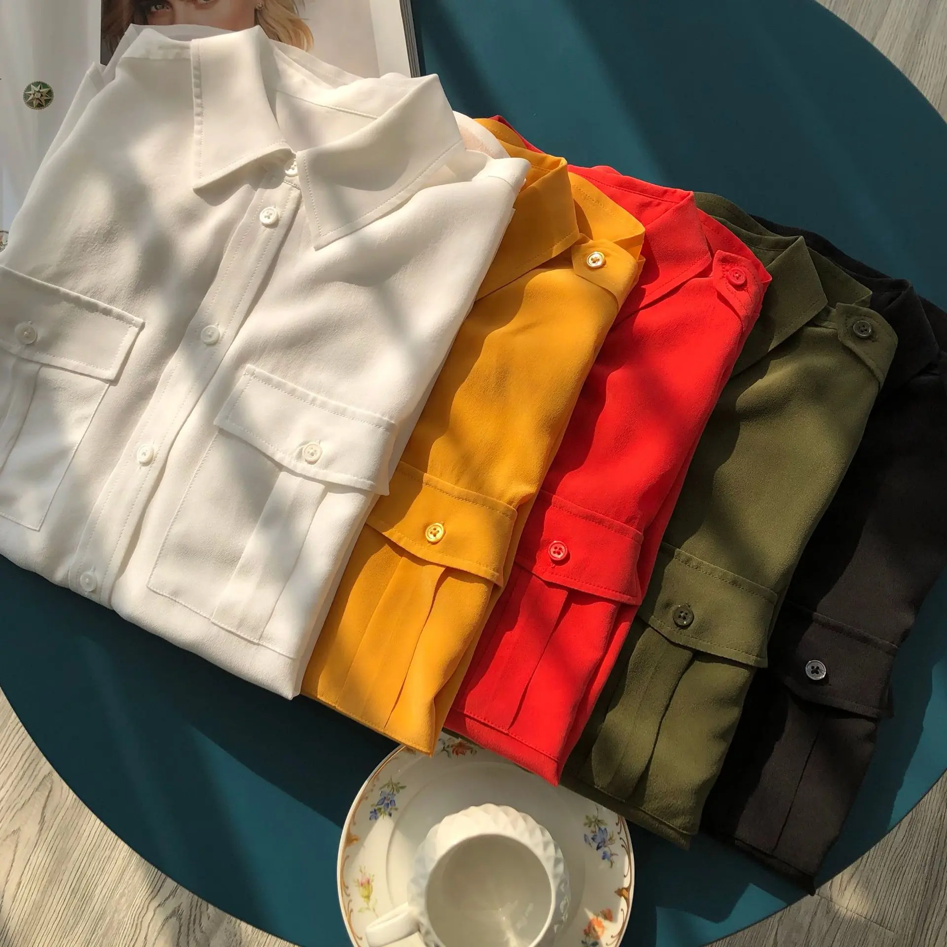 Новинка 2020 женская блузка ранней весны стильные шелковые женские блузки унисекс