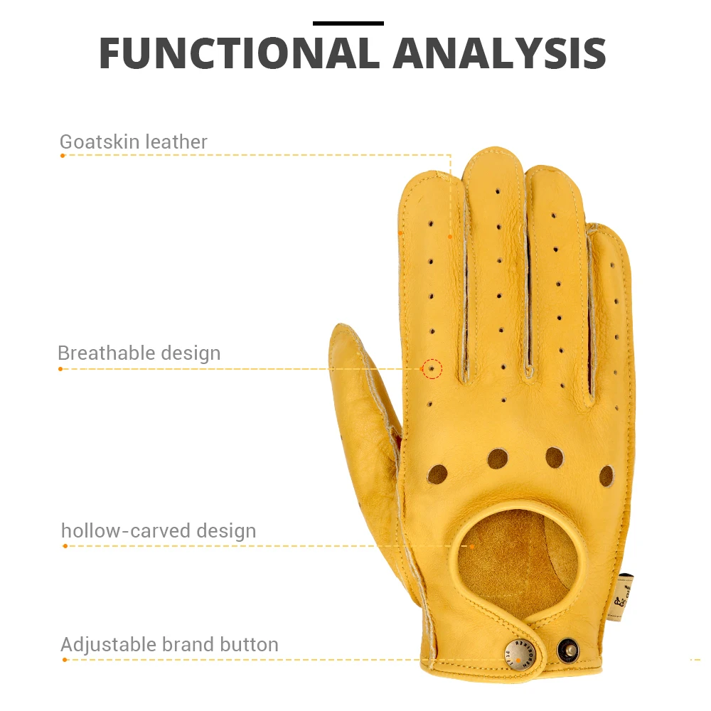 Мужские мотоциклетные перчатки из натуральной кожи в стиле ретро|Перчатки| |