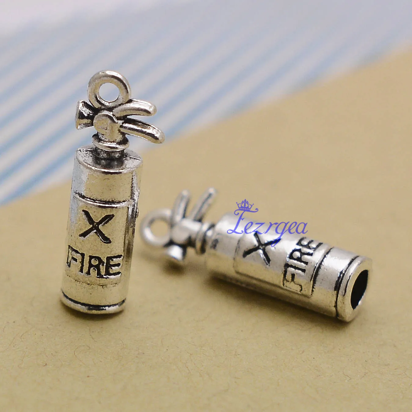 

20pcs/Lot--23x6x6mm, Antique Silver Plated Fire Extinguisher Charms ,Diy Supplies, Jewelry Accessories