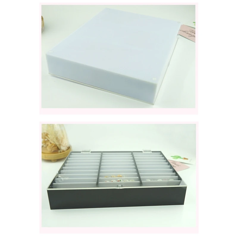

Nail Manicure Storage Box 33 Grids Portable Adjustable Container Acrylic Organizer Nail Tools