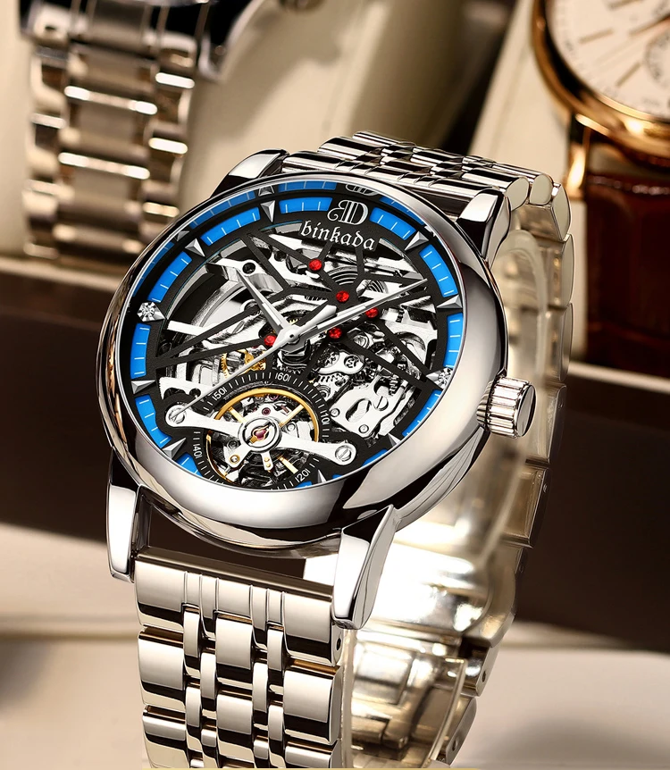 Оригинальные автоматические мужские часы BINKADA брендовые механические наручные с