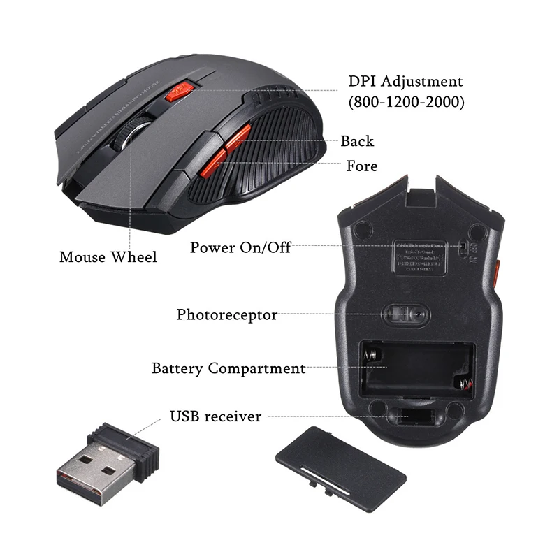 

mouse for computer ergonomic optical PC wireless Mouse Gamer with 2.4GHz usb Receiver for laptop game