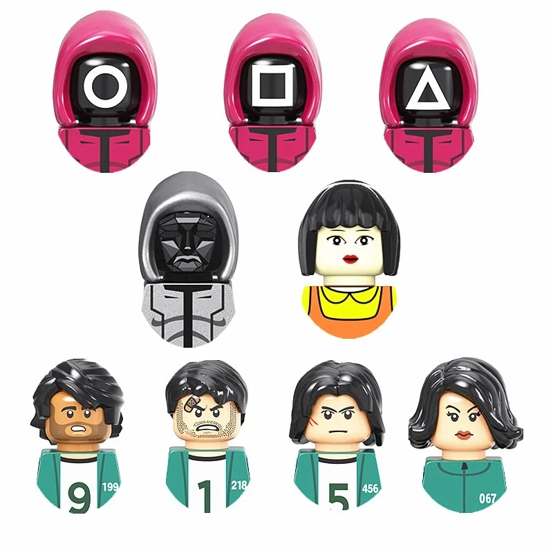 

KF6149 Лидер продаж, кирпичная игрушка-сквид, конструктор, мини-фигурки героев, серия головок, образовательная детская сборка, игрушка, подарок...