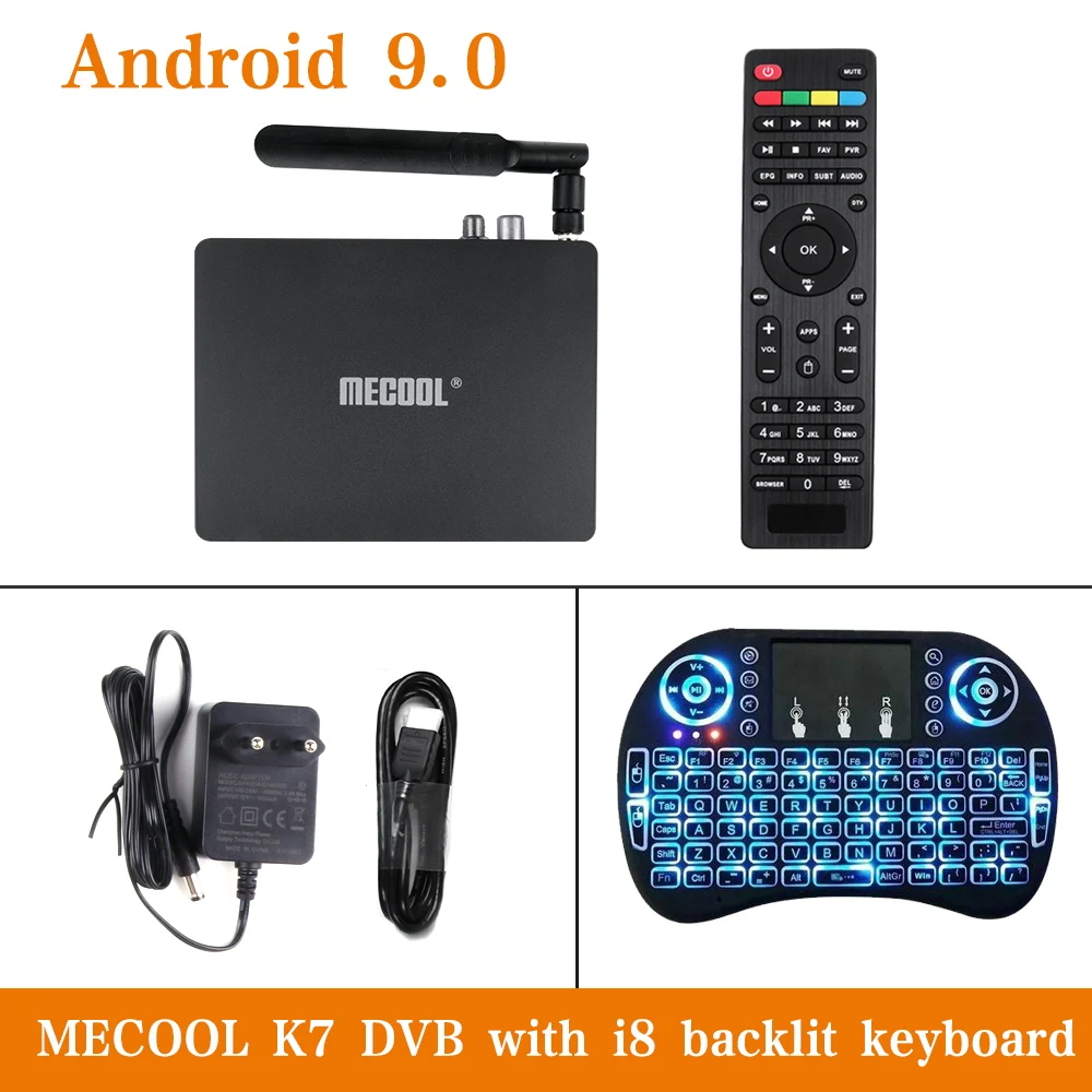 ТВ-приставка MECOOL K7 DVB-S2-T2 TC Android 9,0 4 Гб LPDDR4 64 Гб Amlogic S905X2 2,4 ГГц+ 5 ГГц WiFi 1000 Мбит/с Bluetooth 4,1 HDR10 4K - Цвет: k7 blacklist