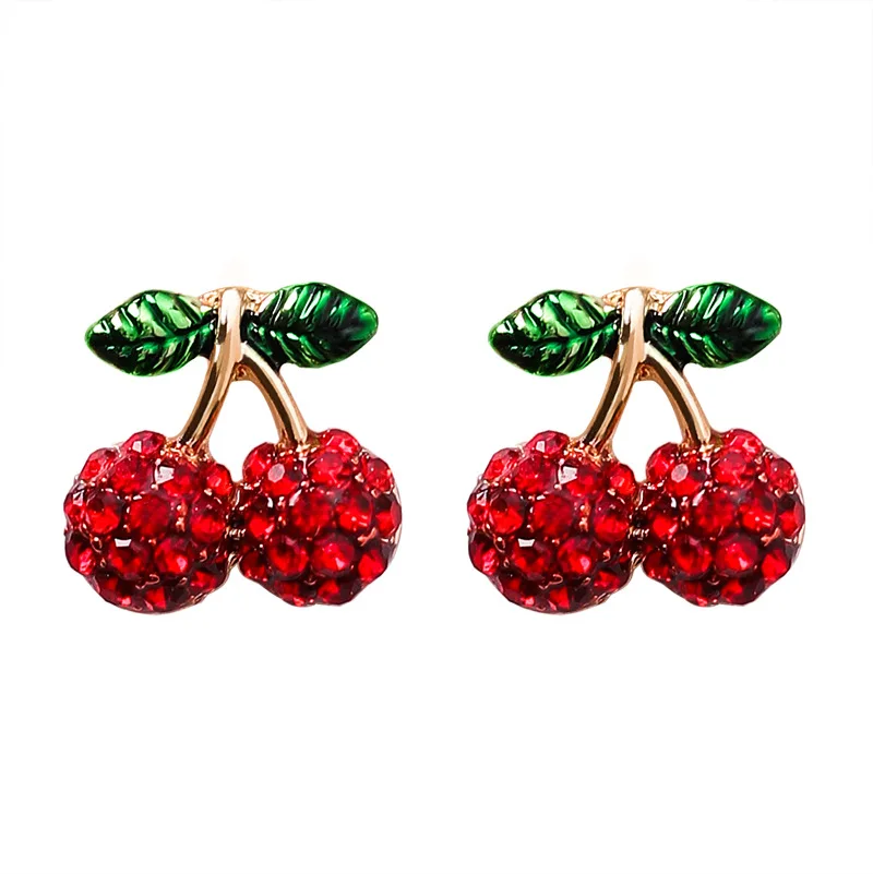 Lovely Girl Earring Red Color Mushroom Cherry Strawberry Fruit Ear Studs 2019 New Style Sweety Earrings Women Fashion Jewelry | Украшения и