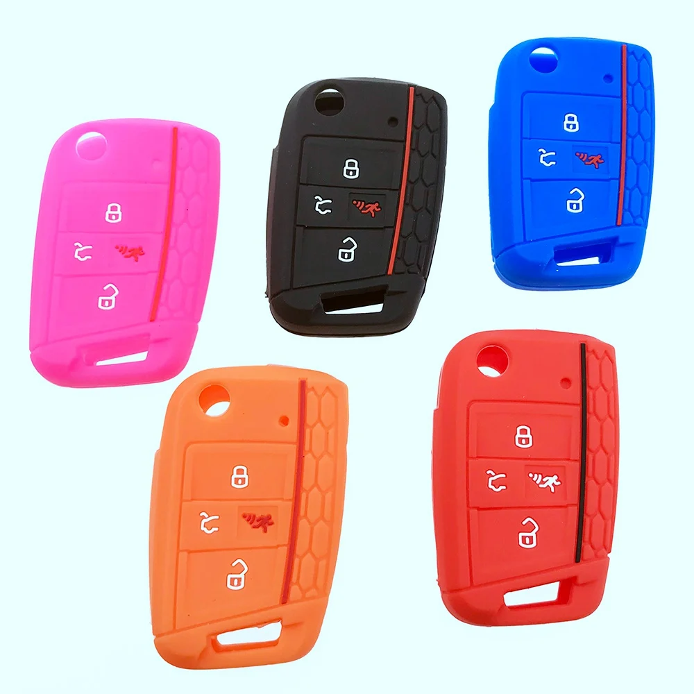 

4-Button Silicone Key Cover Key Case keyring Key Chain Auto Car Styling Car Accesories Keys Cover