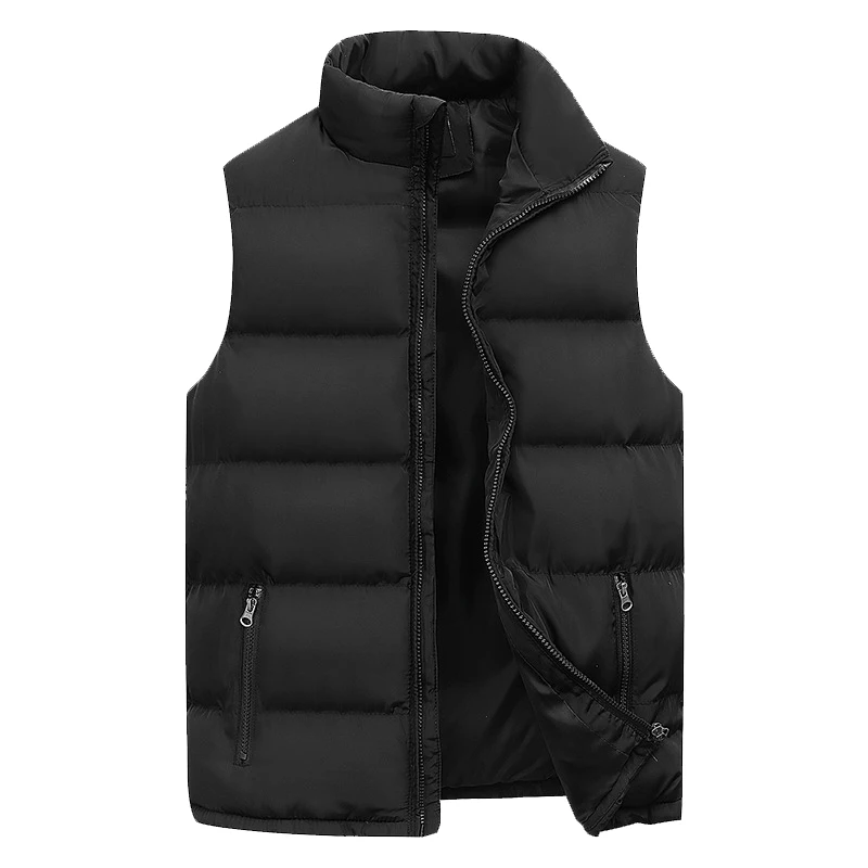 Fashionable Men's Cotton Vest Men's Sleeveless Zipper Cotton Jacket Men's Fleece Vest Spring And Autumn Warm Jacket