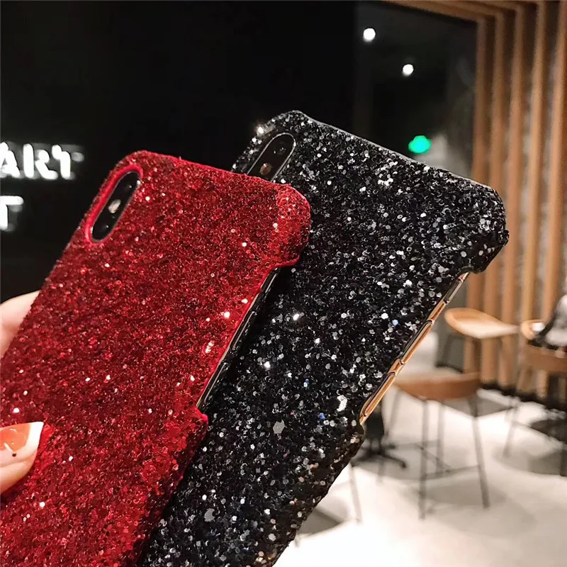 Модный матовый чехол с блестками для телефона Xiaomi Redmi Note 10 Pro 8 9T 9C Mi 9 Lite Жесткий