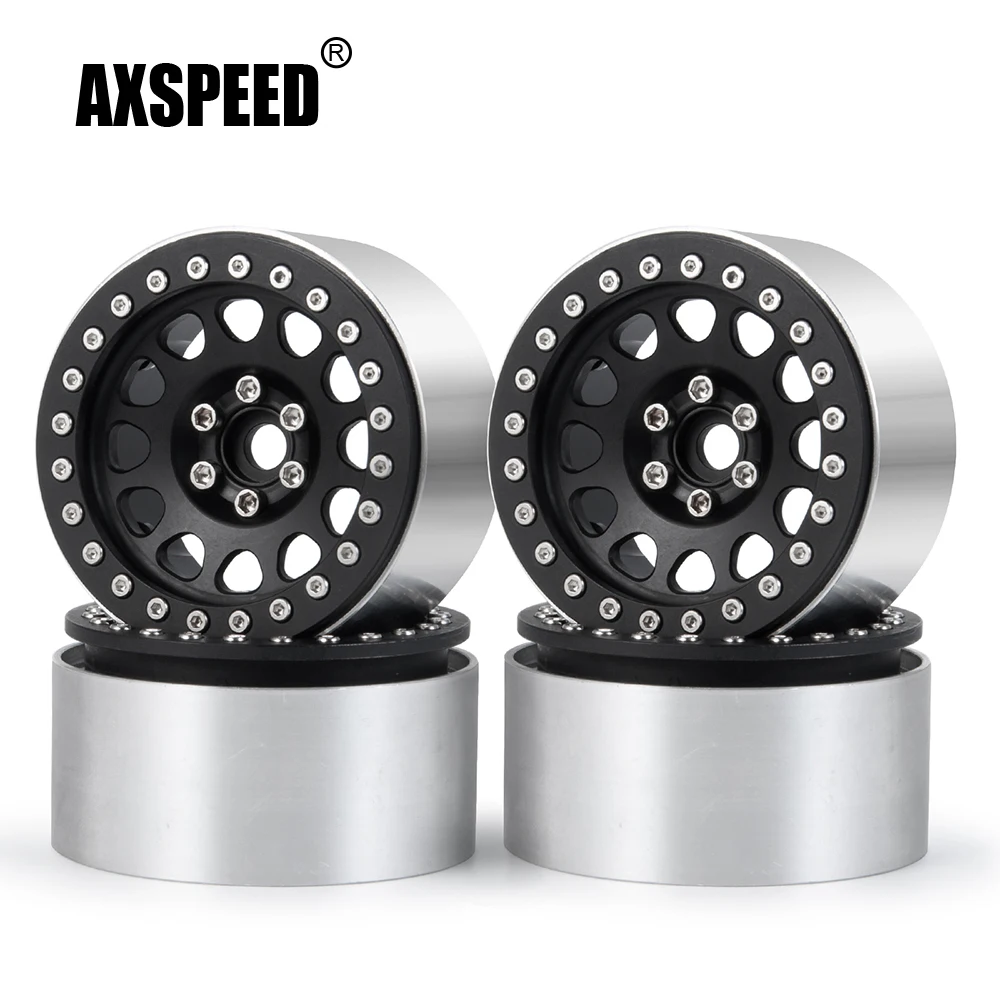 

Колесные диски AXSPEED 4 шт./лот, алюминиевый сплав, 2,2 дюйма, обод колеса Beadlock, ступицы 35 мм, толщина для Axial Wraith TRX-4 1/10, детали для радиоуправляемы...