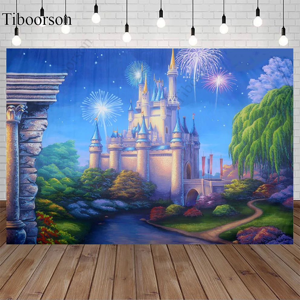 

Sky Castle Fireworks Photography Backdrop Wedding Child Birthday Photo Background Kids Portrait Background for Photo Studio