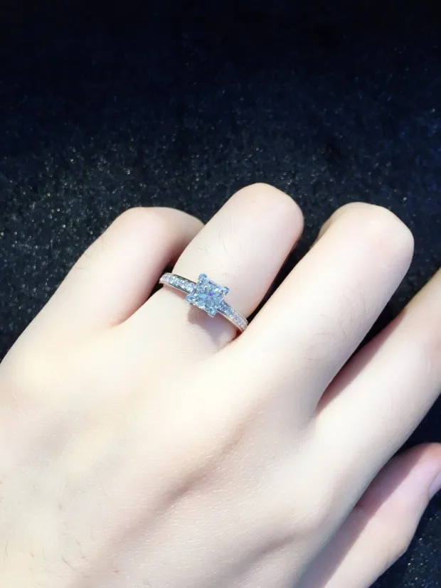 Кольцо с натуральным бриллиантом 18K золото чистое красивое кольцо драгоценными