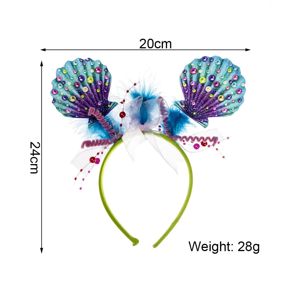 

ZLJQ Mermaid Theme Party Headband Decoration Birthday Party Decoration Shell Mermaid Tail Performance Cosplay Props Headdress