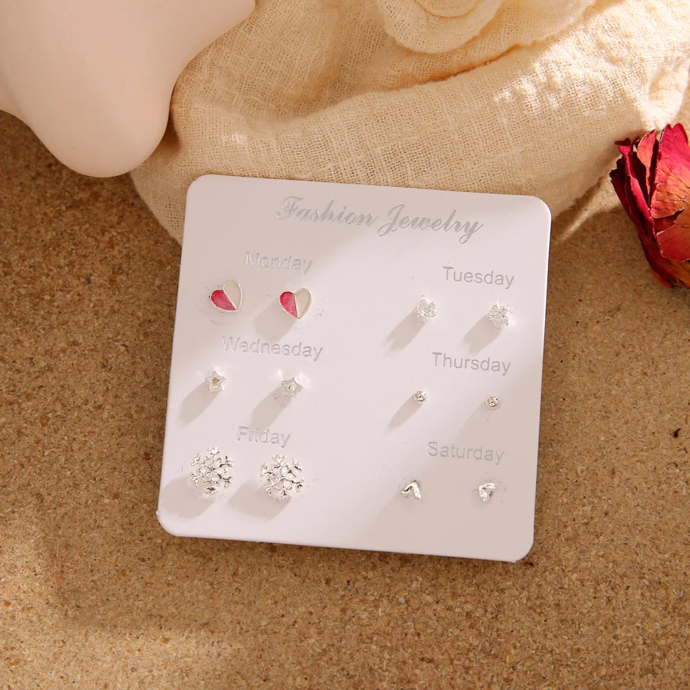 Ювелирные изделия жемчуг Снежинка капли воды перо Любовь бабочка серьги 6 пар