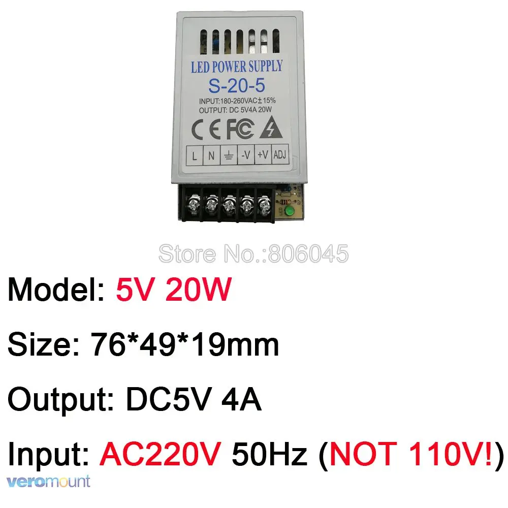 Ультра тонкий переключатель Питание DC 5V трансформаторы AC220V для DC5V 4A 20A 30A 40A 60A светодиодный драйвер преобразователя для Светодиодный полоски