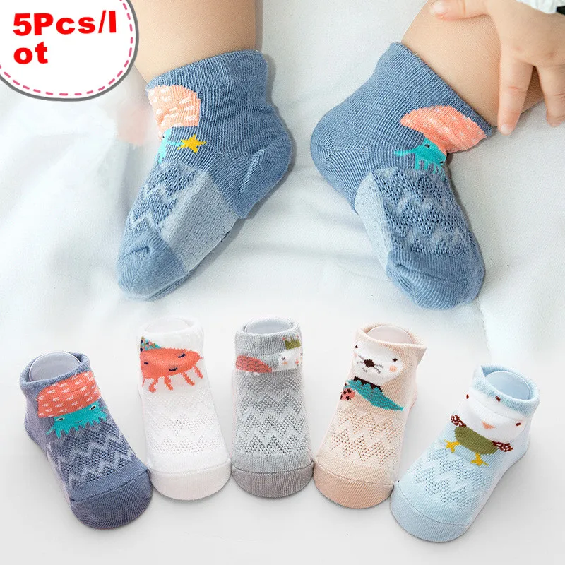 

5Pairs/set 0-2Y Infant Baby Socks Baby Socks For Girls Cotton Mesh Cute Newborn Boy Toddler Socks Baby Clothes Accessories