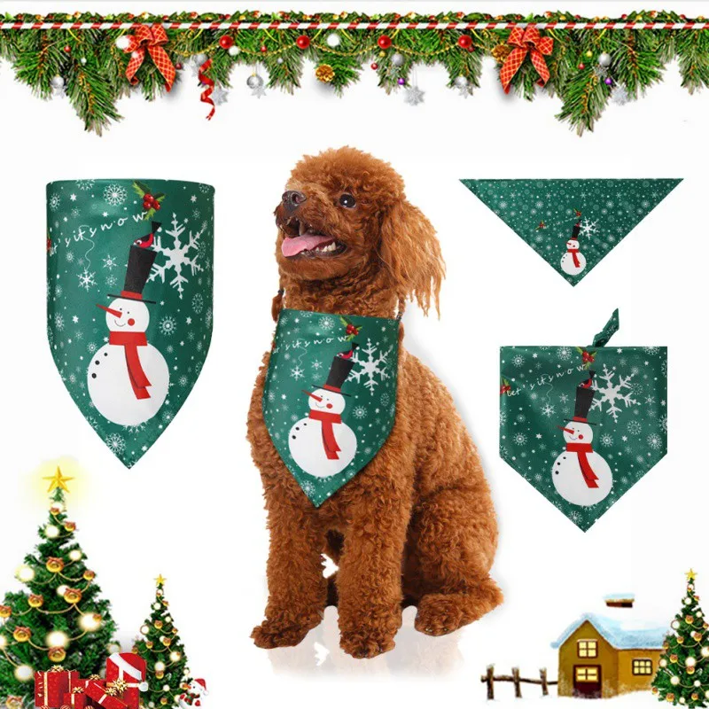 16 styles Christmas Dog Cat Bandanas Scarf Adjustable Kids/Baby Dogs Cats Bibs Triangular Bow Ties Pet Grooming Accessories images - 6