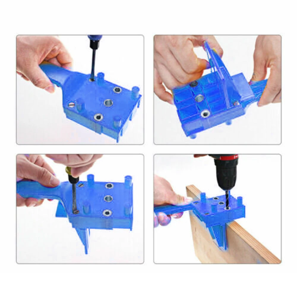 

Handy Tools Pocket Hole Jig Drill Handheld Dowels Woodworking Drilling Guide