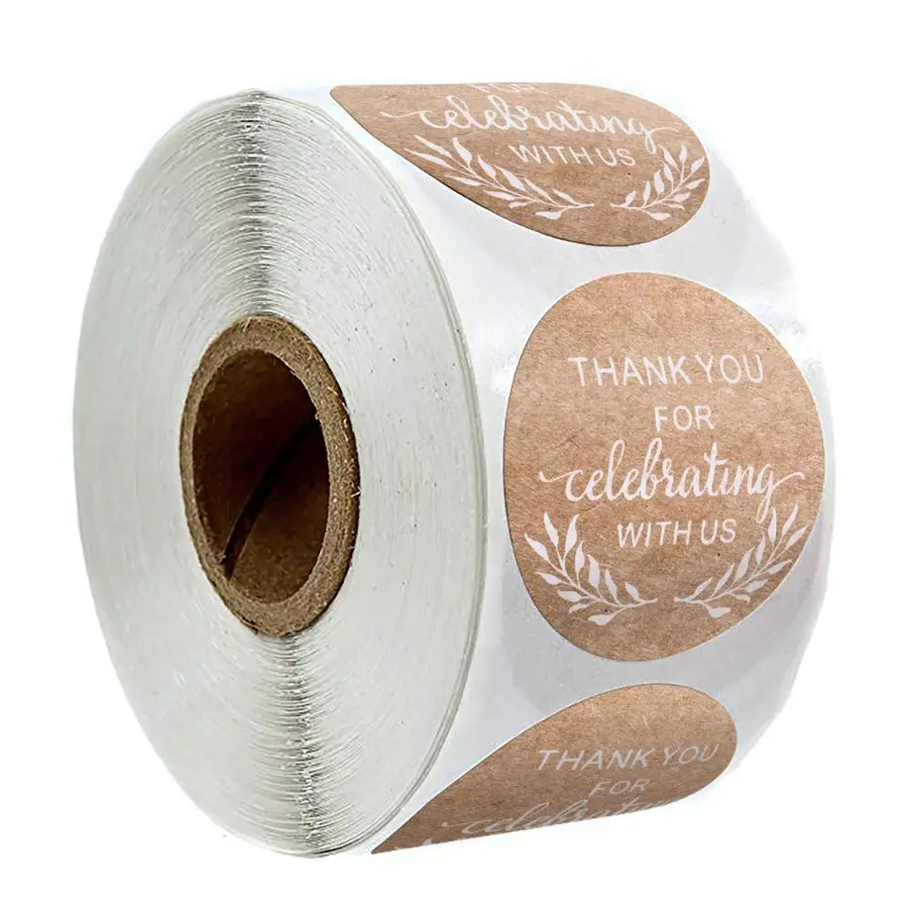 

Крафтовая бумага «Спасибо за празднование», наклейка s этикетки для печати, 500 шт. для подарочной наклейки, скрапбукинга, наклейки стикер для канцелярских товаров