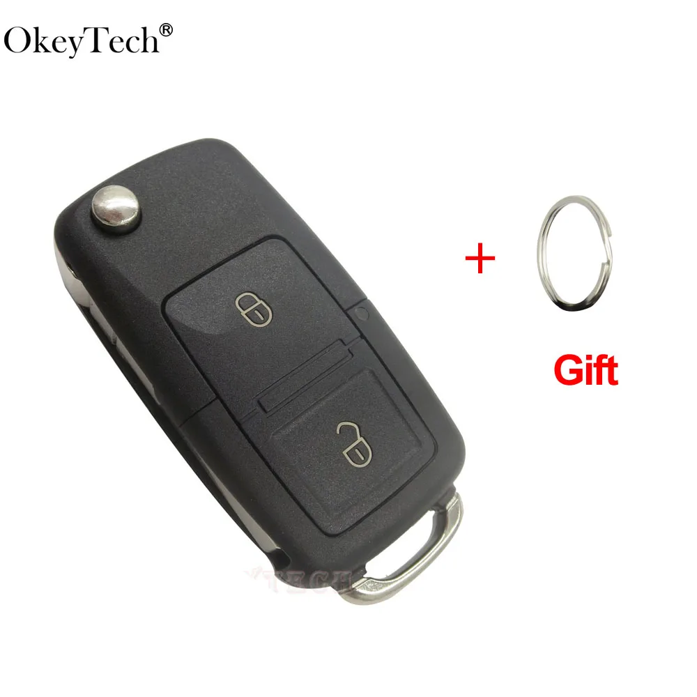 OkeyTech 2 кнопки дистанционного ключа оболочки флип складной автомобиль для VW