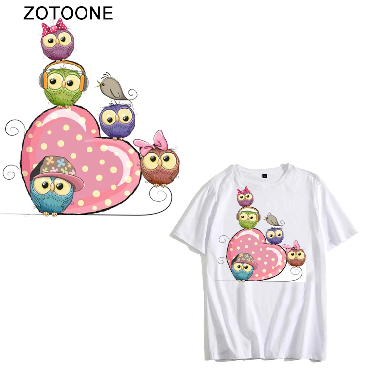 ZOTOONE милая фотография теплопередача печатные Совы Colthes наклейки утюгом патчи для