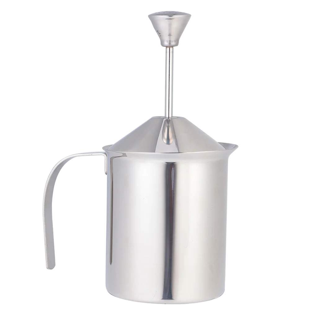 

Stainless Steel Foamer Double Layer Filter Screen Frothing Pitcher Manual Frother Coffee Utensils (400cc)