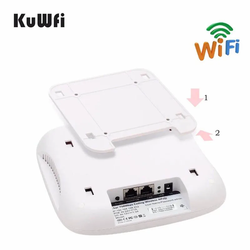 KuWFi 300 Мбит / с Wi-Fi потолочный беспроводной маршрутизатор AP 802.11b g n точка доступа 4