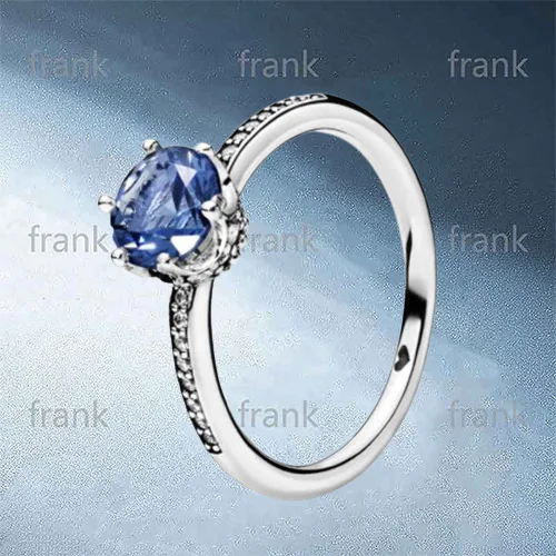 

198289NSWB Blue Sparkling Crown Ring