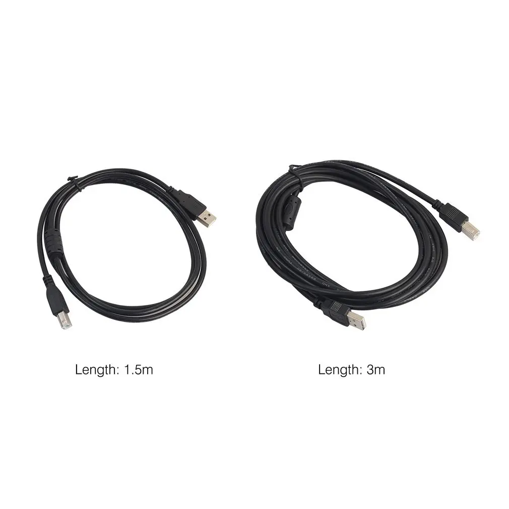 2017 Новый 1 5 м 3 USB 2 0 AM-TO-BM высокоскоростной кабель Свинец A в B длинный черный