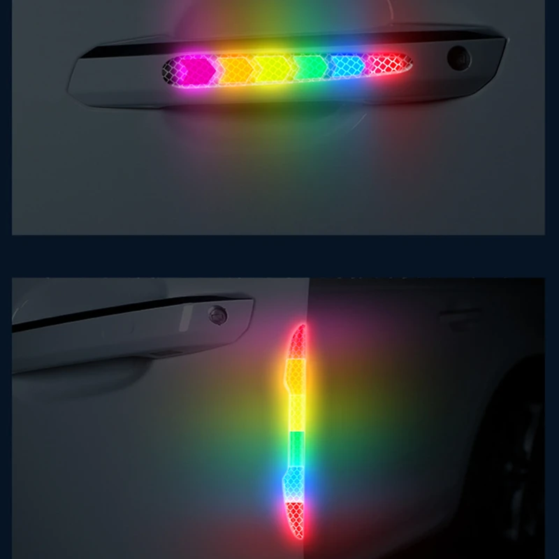 Car reflective stickers door anti-collision anti-scratch rear-view mirror colorful safety warning personalized Reflective Strips |