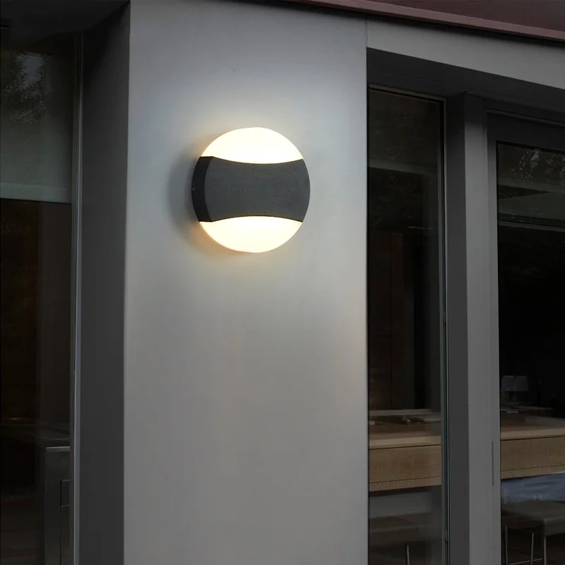 

Led Waterproof Wall Lamp Aluminum Acrylic Circular Solar Eclipse Wall Decoration Background Wall Lamp outdoor lighting up down