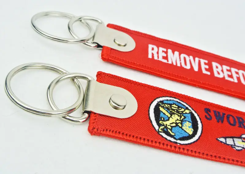 VF-32 мечей remove Before Flight брелоки с вышивкой Мужская Авиации Теги ключ-брелок