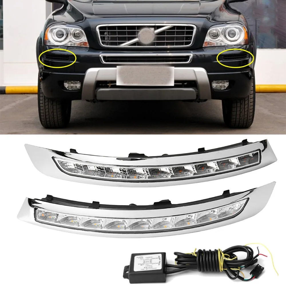 Автомобильная проблесковая 2 шт. дневного света DRL Противотуманные фары поворота