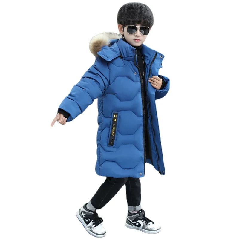 

2020 New Brand Russian Winter Coats Kids Winter Jacket For Boys Snowsuit Parkas For Teenagers Boys Thick Long Coat 4-12 Years