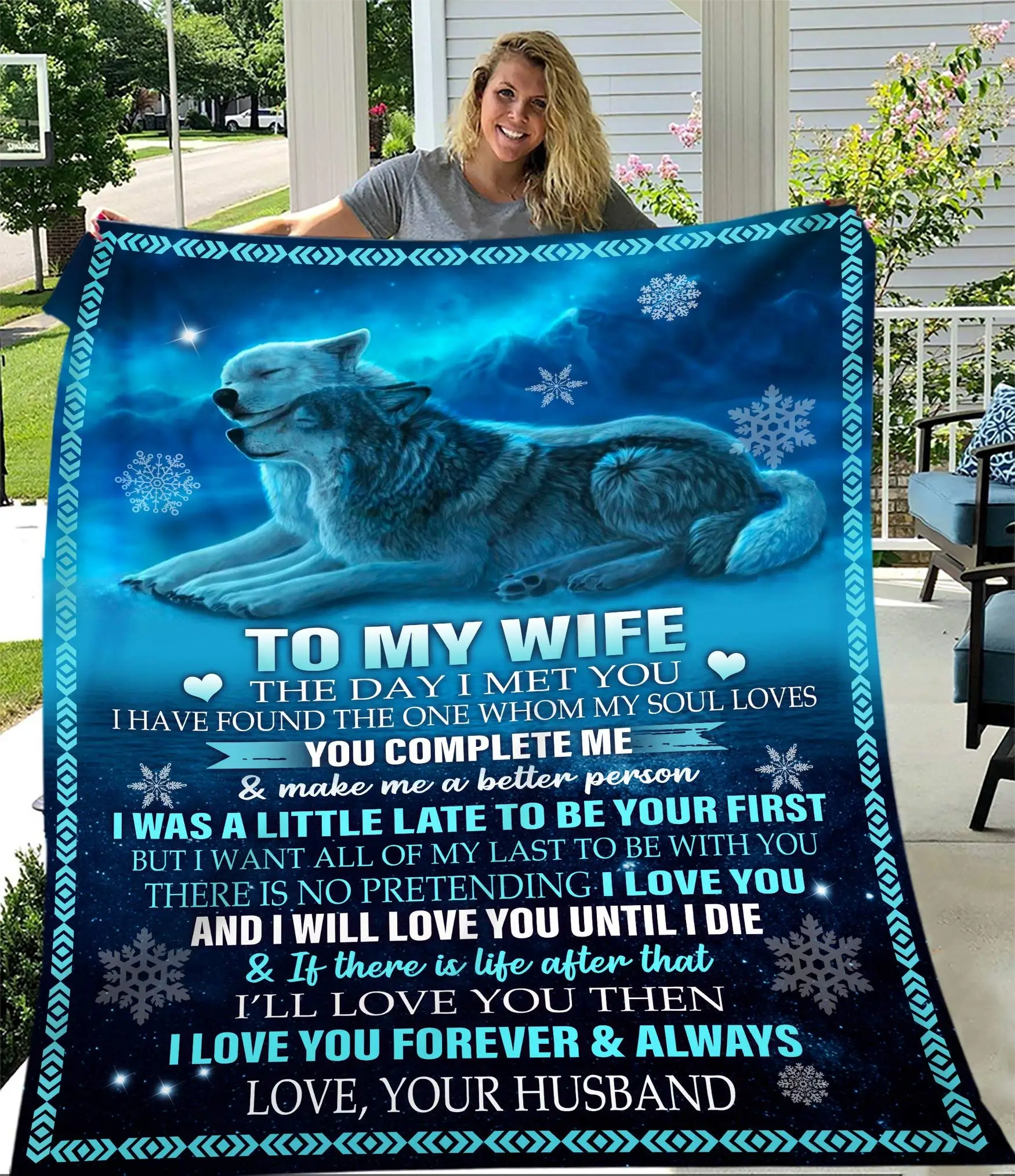 

Personalized Wolf to My Wife Blanket The Day I Met You I Have Found The One Whom My Soul Loves Blanket Customized Christmas