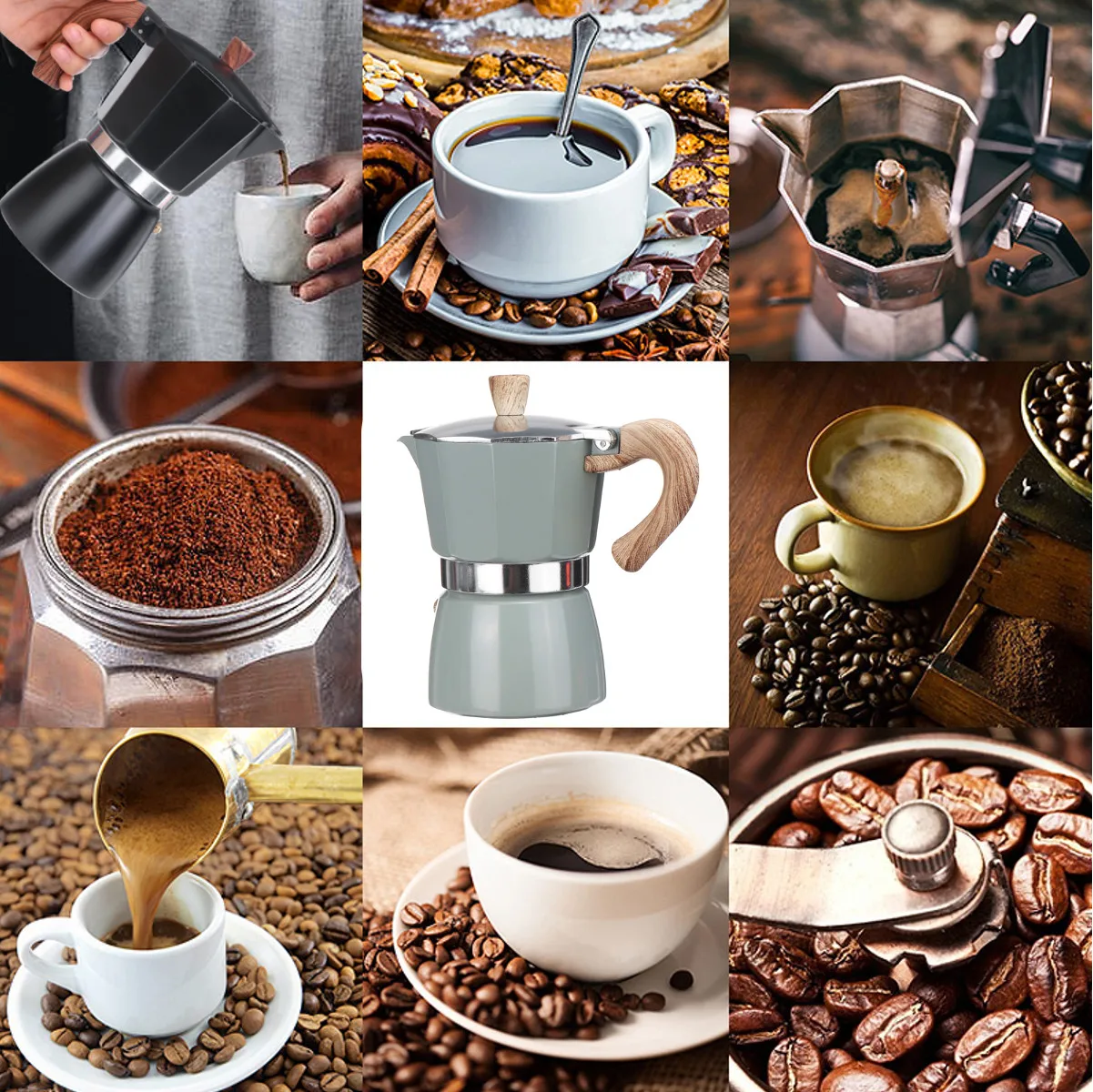 

150ml 300ml Coffee Maker Aluminum Mocha Espresso Percolator Pot Coffee Maker Moka Pot Stovetop Coffee Maker