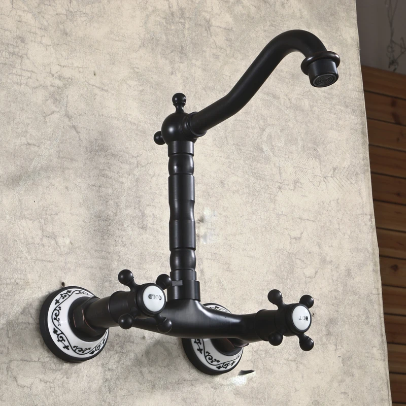 Кухонные смесители полностью медный черный патина входит в настенный кран