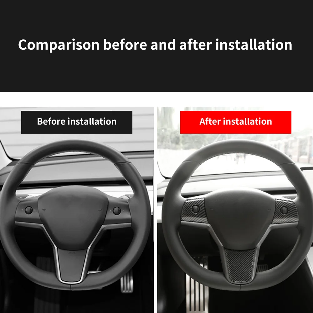 Автомобильная наклейка на руль для Tesla Model 3 серии 2017 2019 декоративная Обложка