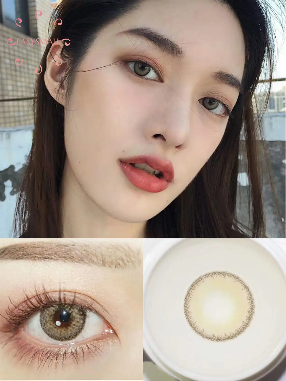 

Easysmall 4 Tone Series Contact Lenses for eyes Colored Eye Lenses Color Contact lens brown Beauty Pupil Degree option 2pcs/pair