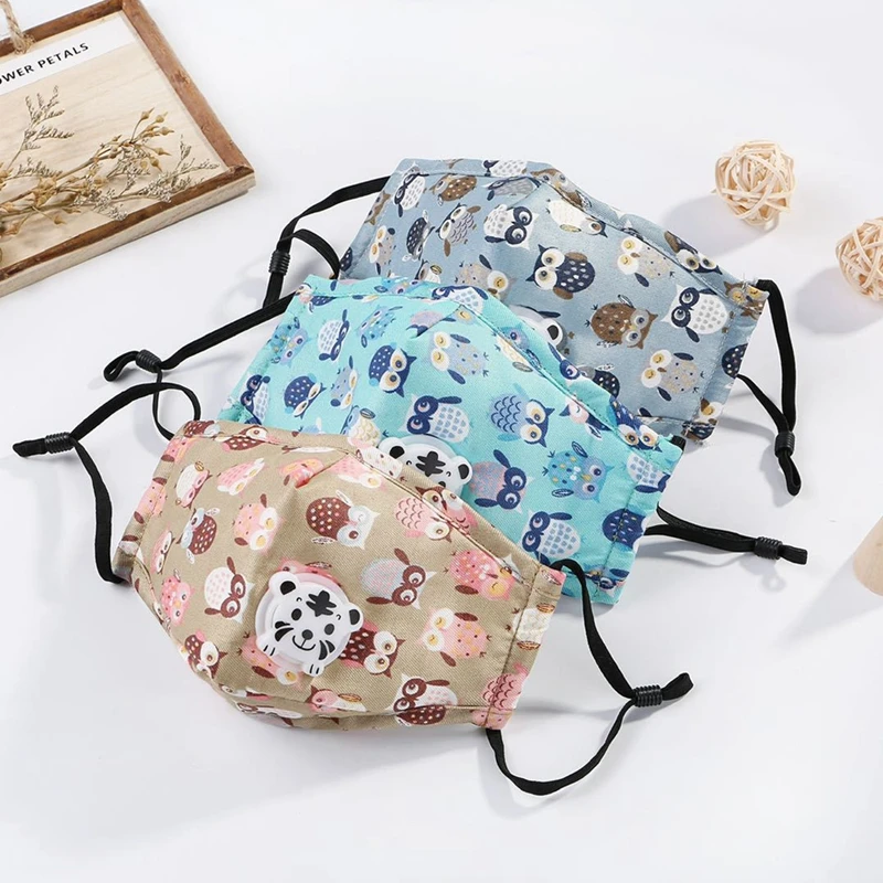 Детская маска для лица PM2.5 моющаяся рта с клапаном антидымчатая респиратор носа