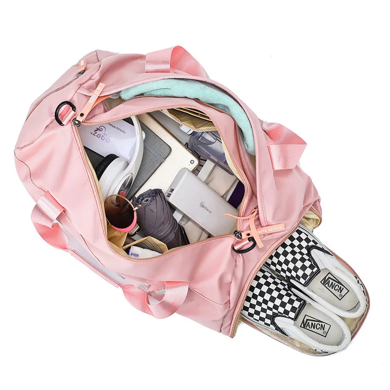 The latest design sequins PINK letter fitness bag dry and wet separation sports shoulder Messenger couple handbag travel | Спорт и