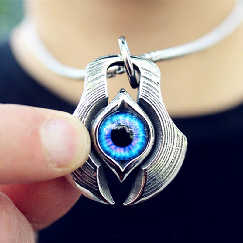 

New Personality God's Eye Pendant Retro Eye Pendant Jewelry Trendy Men and Women Necklace Sweater Chain Jewelry Accessories