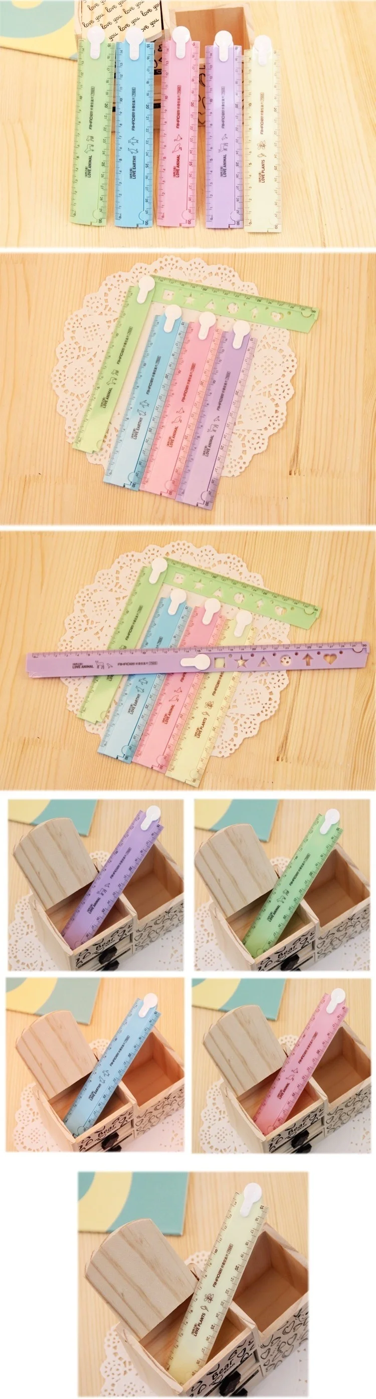 30 см милые кавайные конфеты складная пластиковая линейка для детей студенческий
