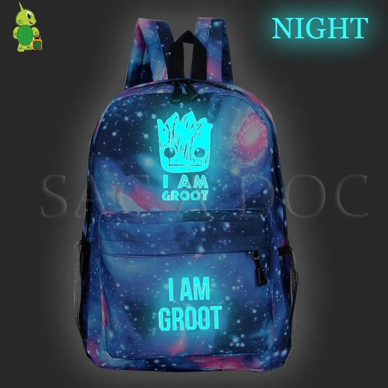 Мстители стражи Галактики Рюкзак Галактика светящиеся школьные сумки для