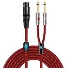 XLR Женский двойной 14 ''TS моно-штекер 6,35 мм штекер аудио кабель для микрофона усилитель микшерный пульт Y сплиттер экранированный шнуры