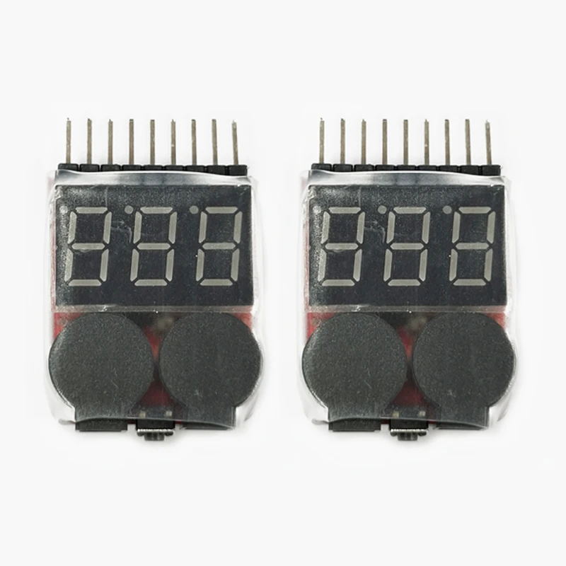

Newest 1S-8S Lipo Battery Voltage Tester Low Voltage Buzzer Alarm For 3.7v 7.4v 11.1v rc airplane car drone upgrade BX100